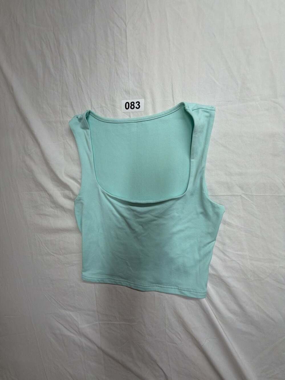 Square Neck Crop Tank Top Light Blue
